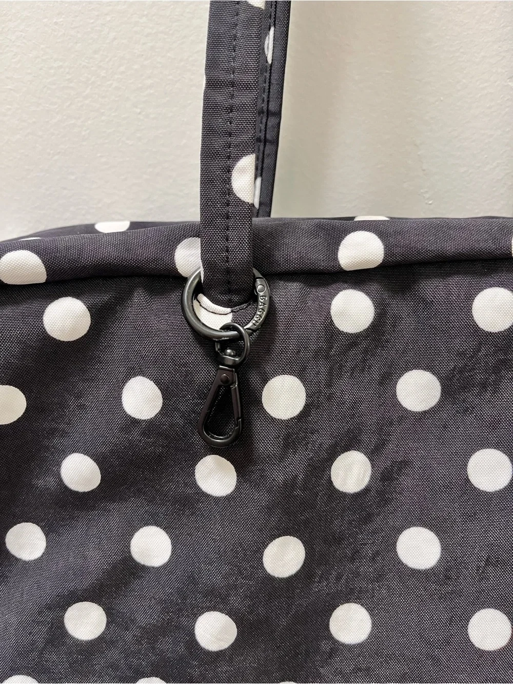 UO Exclusive Baggu Medium Bowler Bag B&W Polka Dots
